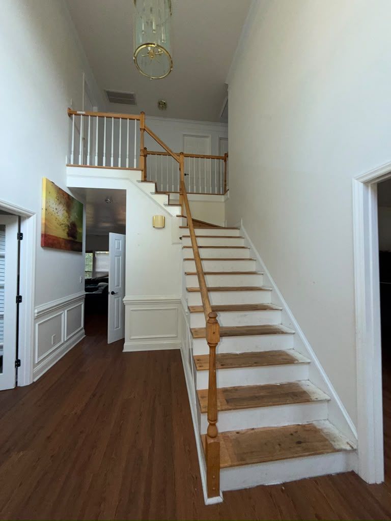 Foyer stairs before, second angle